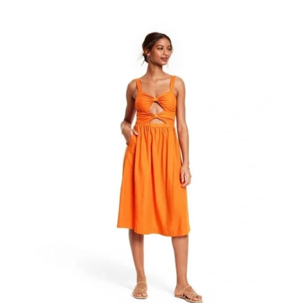 Fe Noel Orange Midi Dress